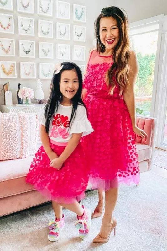 Melody  Fuschia Petal tulle Skirt  - Girls sold by Eva Franco