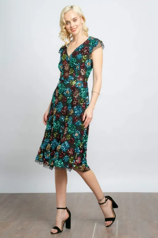 Glenna Sequined Midi Dress sold by Eva Franco
