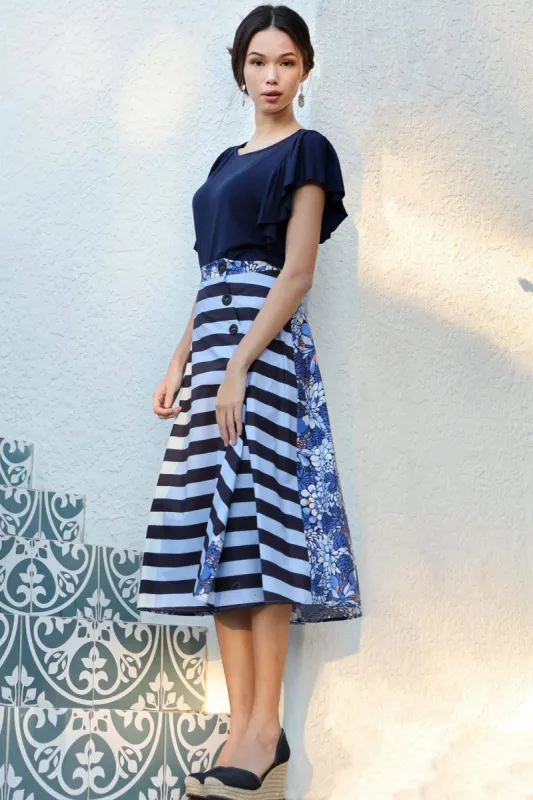 Lindsey Skirt - Blueberry Strata sold by Eva Franco