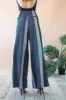 Hepburn High Waist Wide Leg Pants - Graphite Stripe sold by Eva Franco