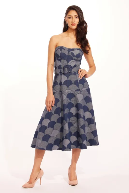 Mandoline Dress - Atomic Denim sold by Eva Franco