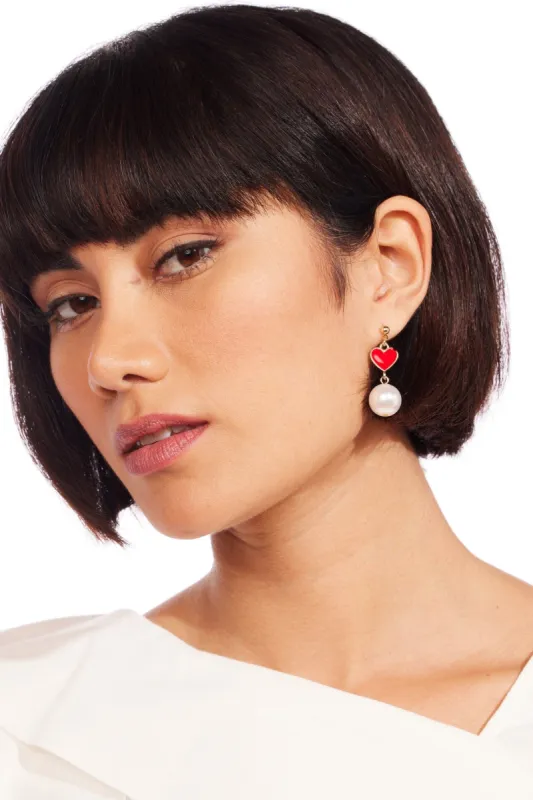 Red Heart Pendant Earring sold by Eva Franco