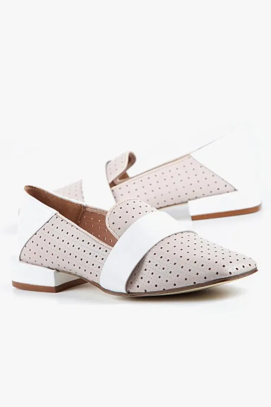 Ballerina Pink Perforated Loafer sold by Eva Franco