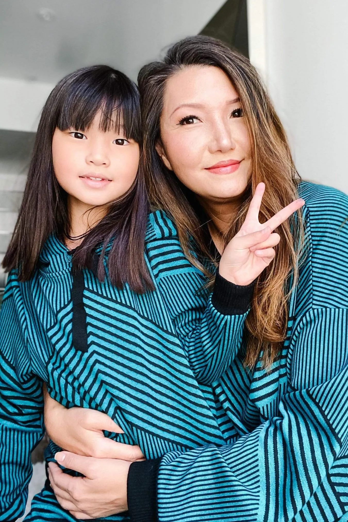 Teal and Black Stripe Brit Wit Sweatshirt Top - Girls sold by Eva Franco product image thumbnail 2