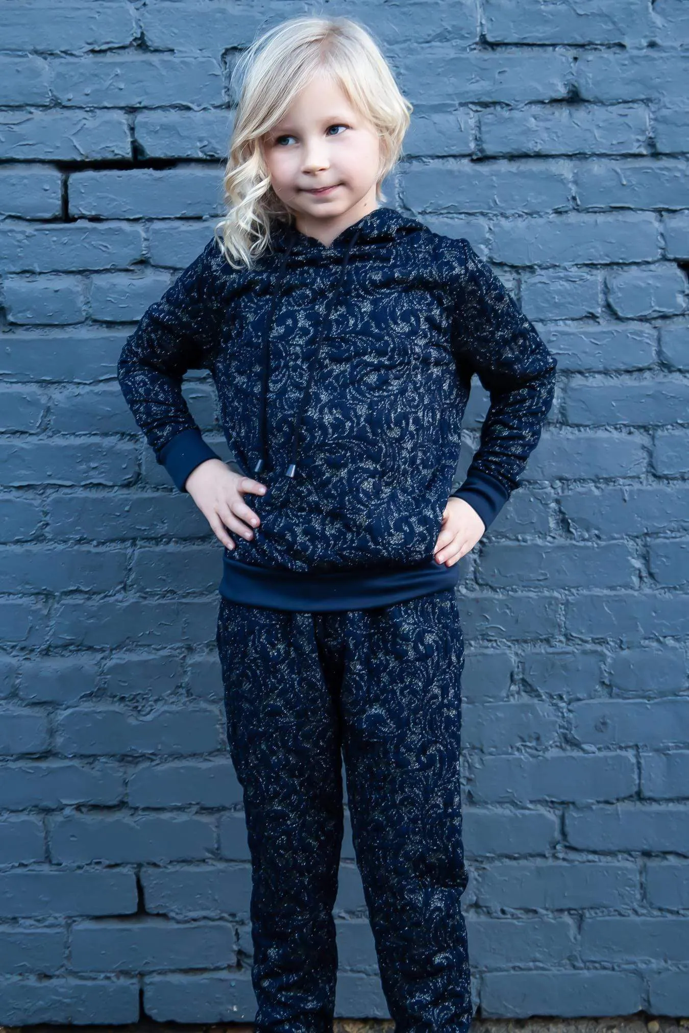 Mini Noah Hoodie - Navy Knit - Girls sold by Eva Franco product image thumbnail 3
