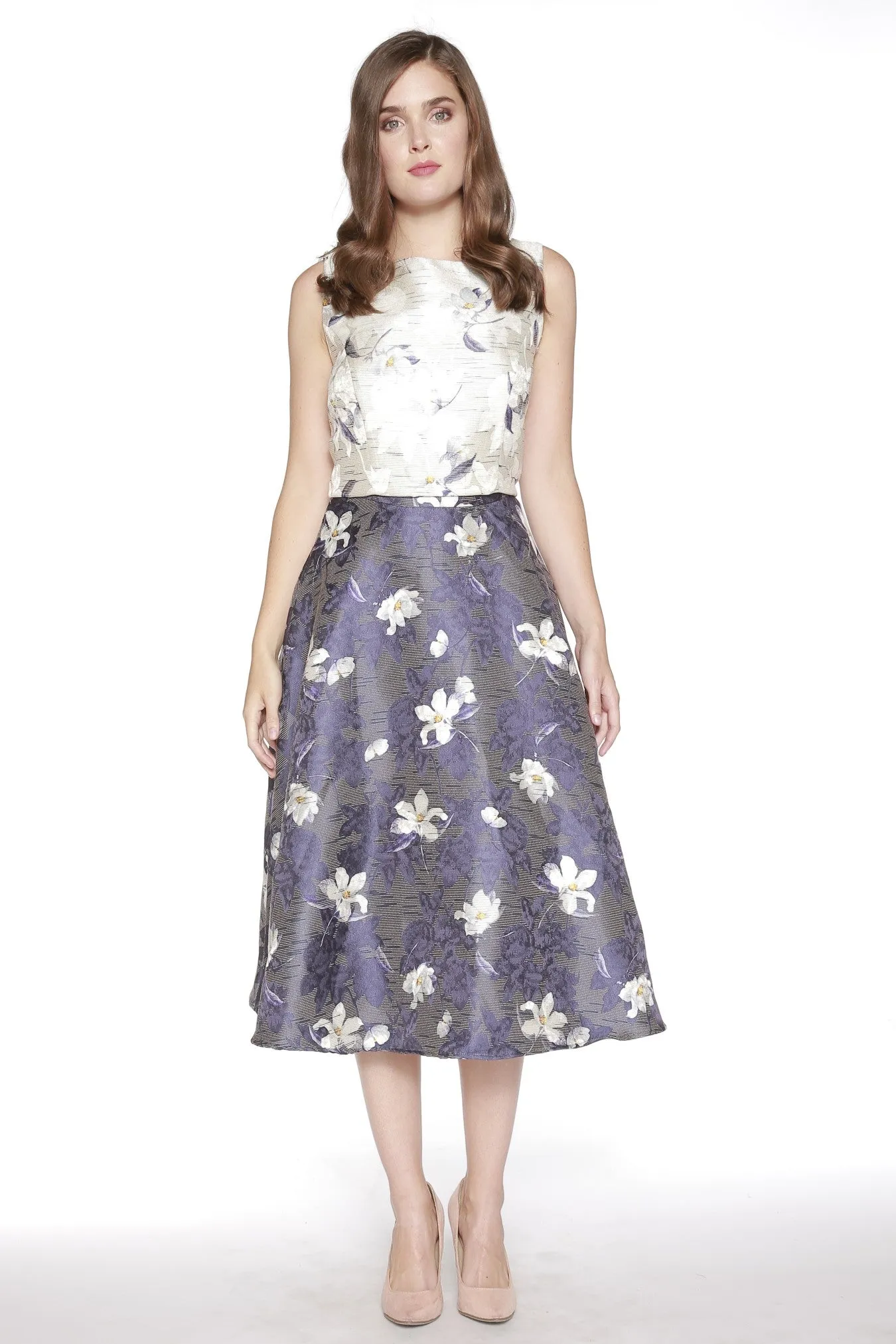 Jacquard Floral MIdi Skirt sold by Eva Franco product image thumbnail 3