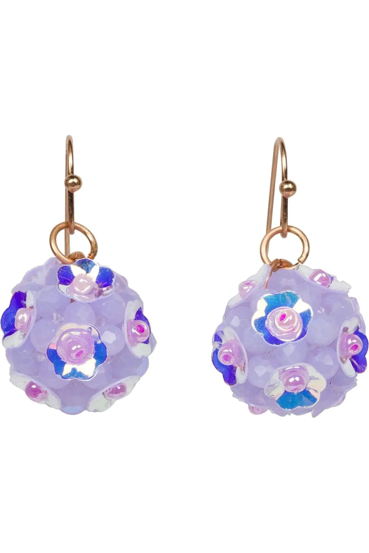 Lilac Beaded Ball Drop Earring sold by Eva Franco product image thumbnail 2