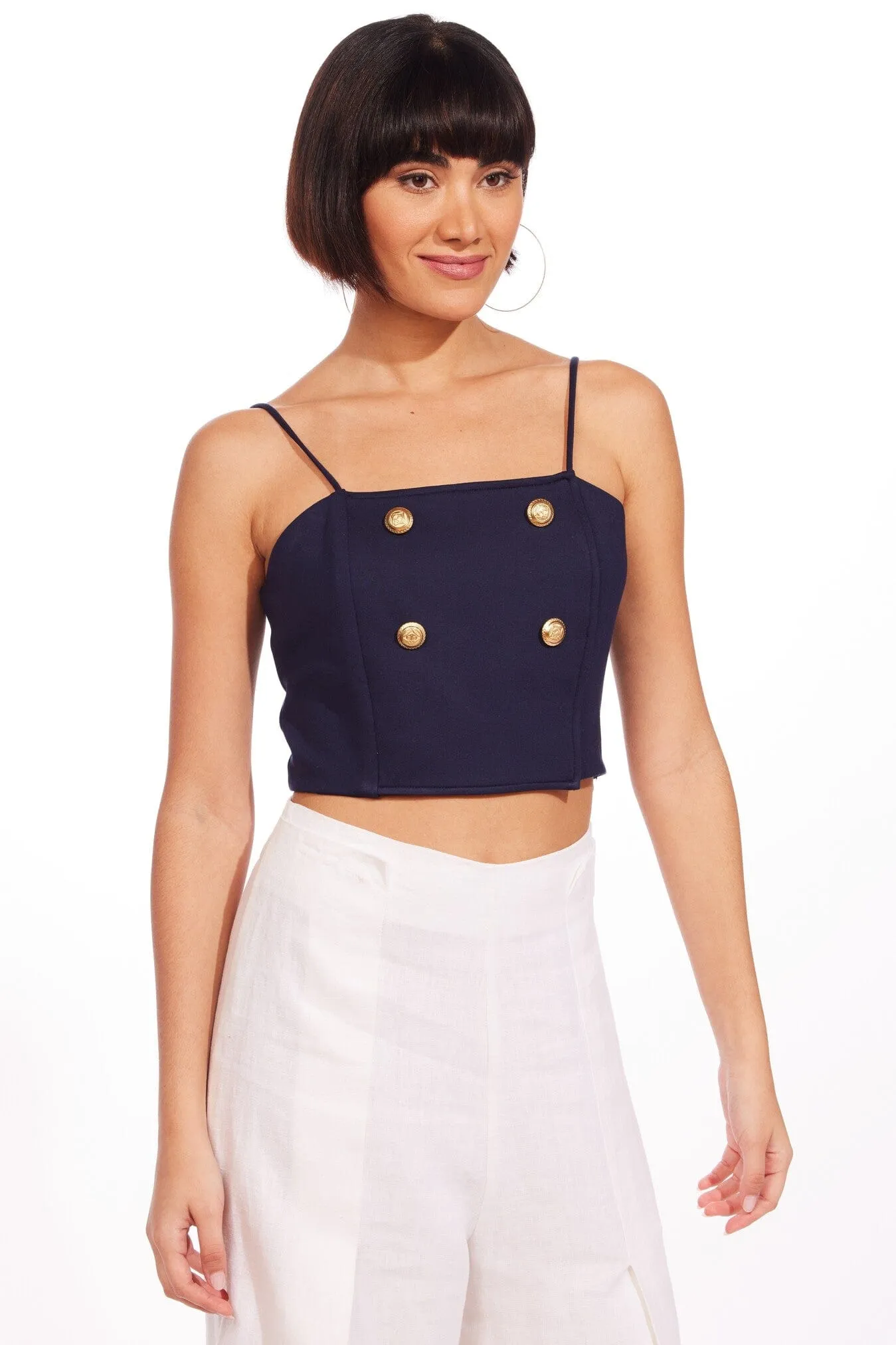 Ponte Trench Blouse - Navy sold by Eva Franco product image thumbnail 4