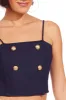 Ponte Trench Blouse - Navy sold by Eva Franco