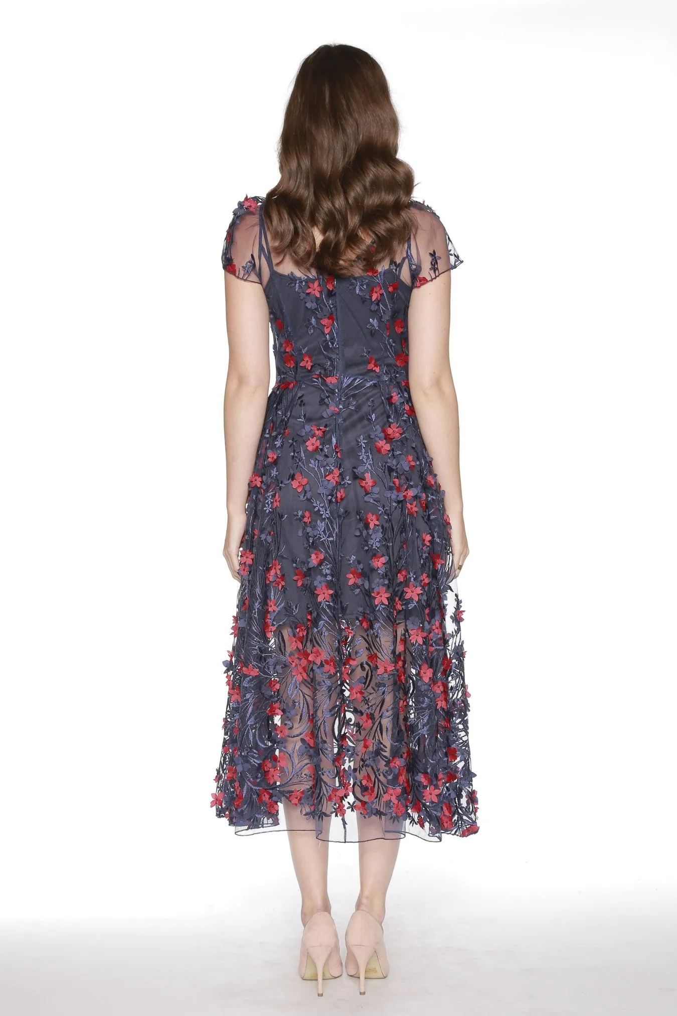 Erika Dress - Red and Navy Petal sold by Eva Franco product image thumbnail 3