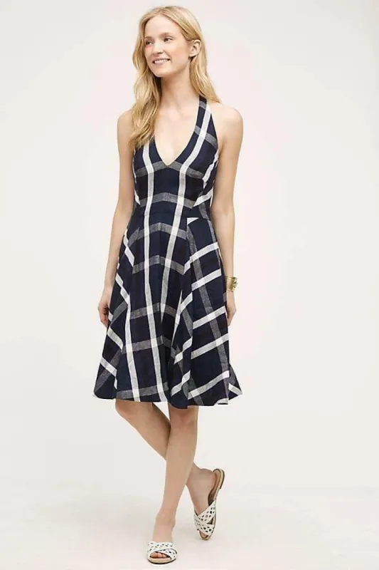 Anya Dress - Navy Plaid sold by Eva Franco