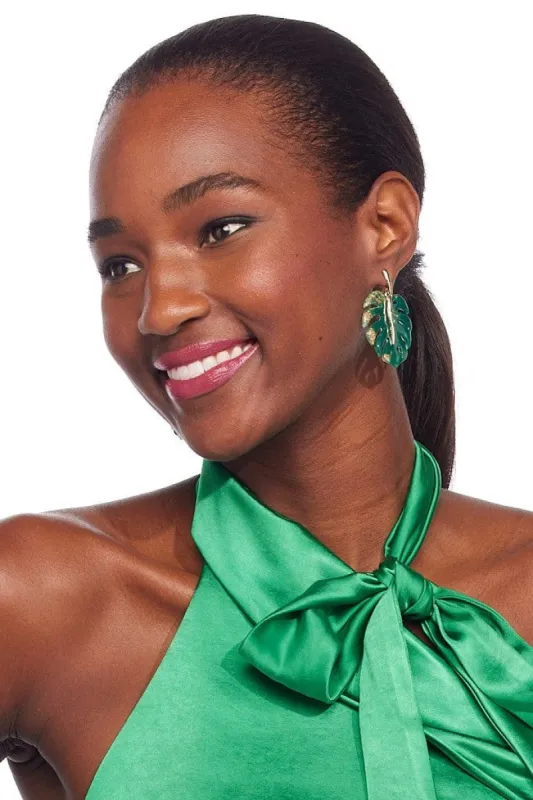 Jade Fern Leaf Earrings sold by Eva Franco