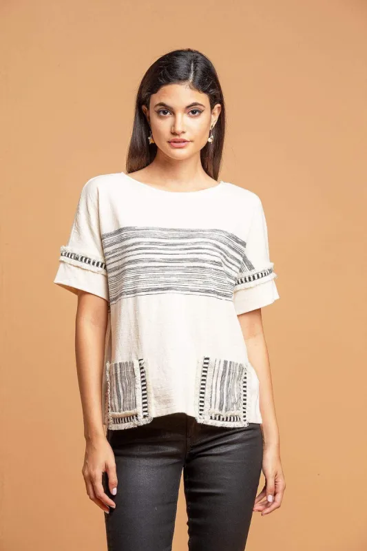 Pocket T-Shirt - Zen Stripe sold by Eva Franco