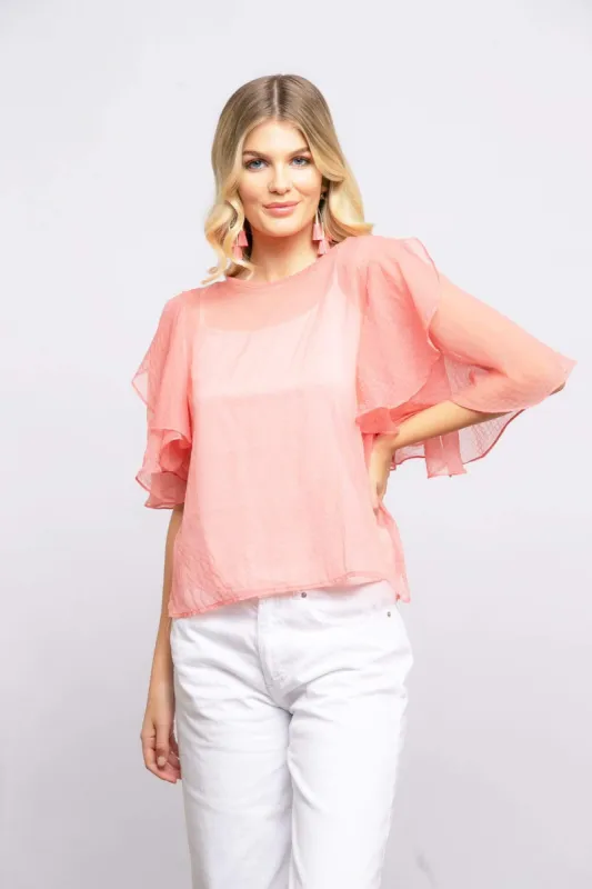 Suri Top in Coral sold by Eva Franco