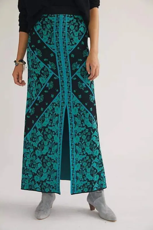 Floral Knit Midi Skirt sold by Eva Franco