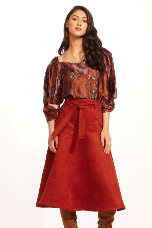 Allas Skirt - Brickland sold by Eva Franco