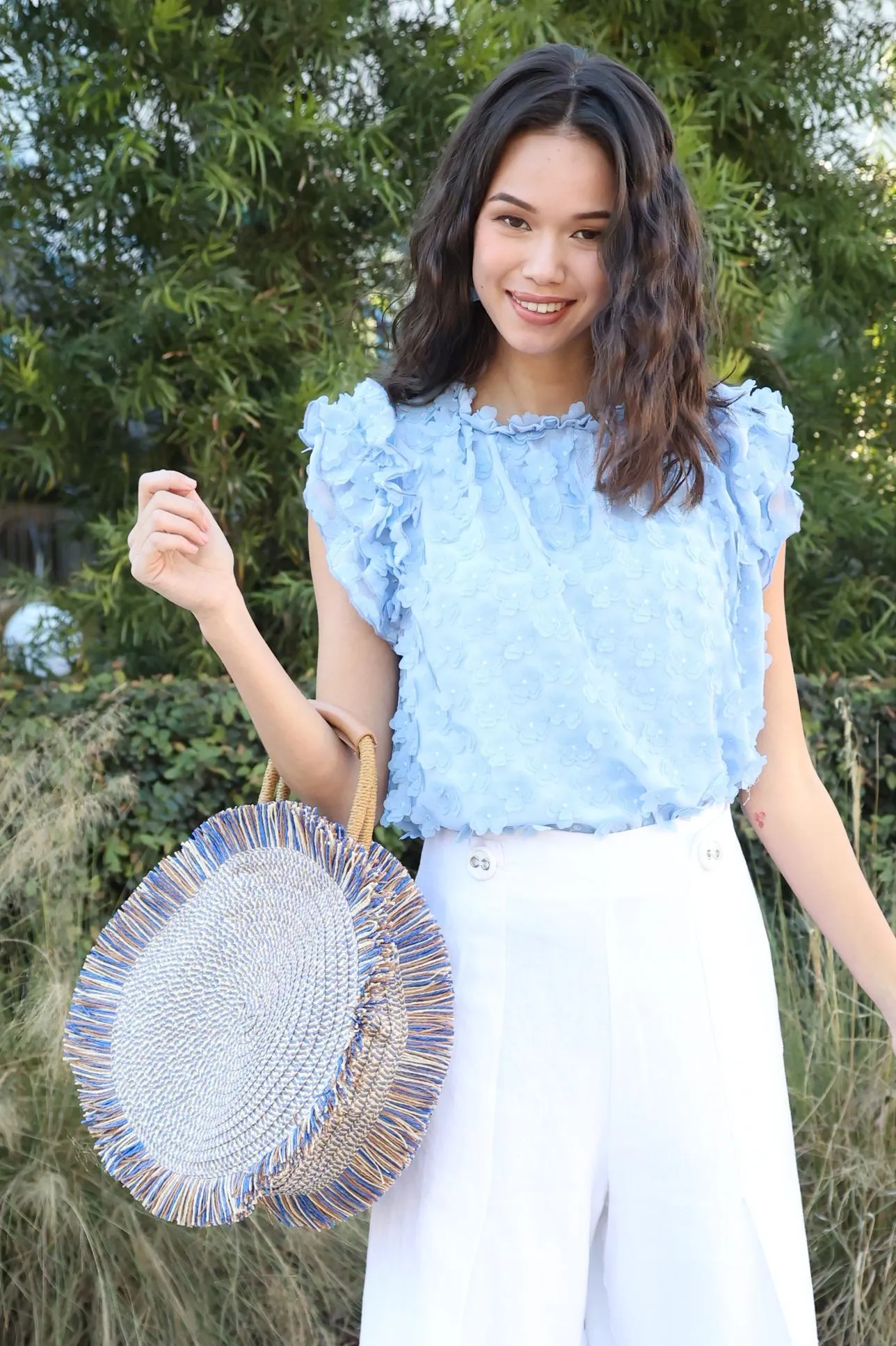 Blue Fringe Round Bag sold by Eva Franco product image thumbnail 2