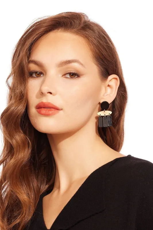 Black and Gold 3 Piece Earring sold by Eva Franco