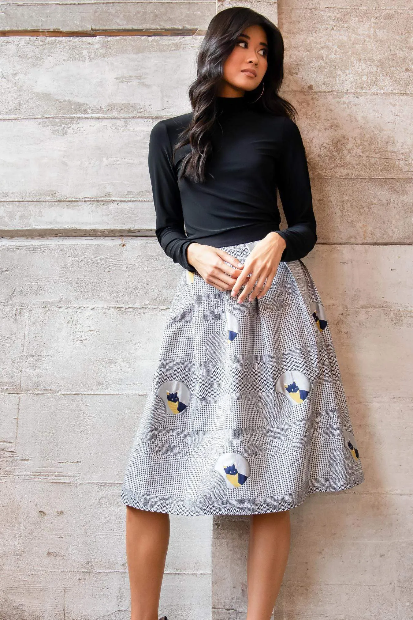 Foxy Midi Skirt - Houndstooth sold by Eva Franco product image thumbnail 2
