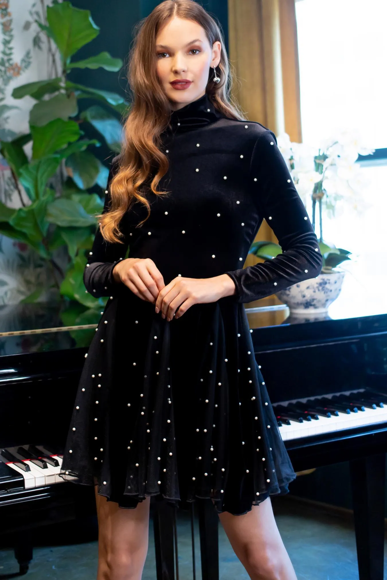 Angelica Dress - Black Velvet Pearl sold by Eva Franco product image thumbnail 5