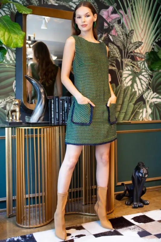 Twiggy Pocket Dress - Fern Dot sold by Eva Franco