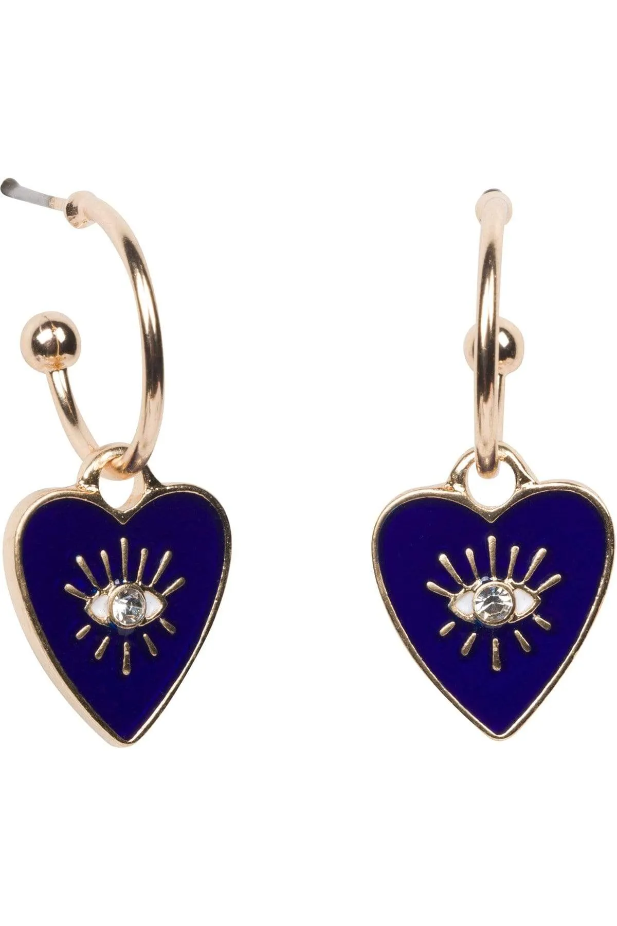 Navy Heart Spirit Eye Earrings sold by Eva Franco product image thumbnail 2