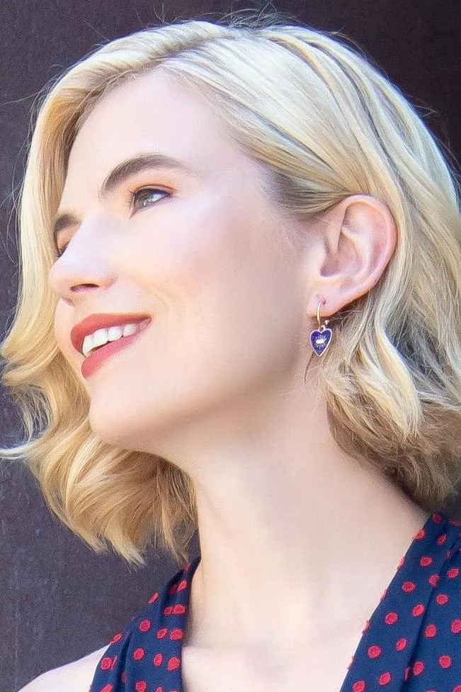 Navy Heart Spirit Eye Earrings sold by Eva Franco