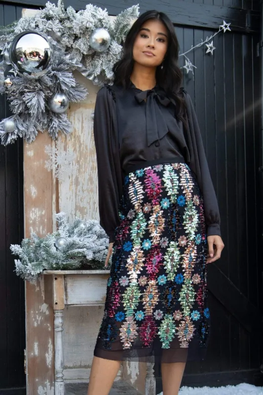 Tribal Shine Midi Skirt sold by Eva Franco