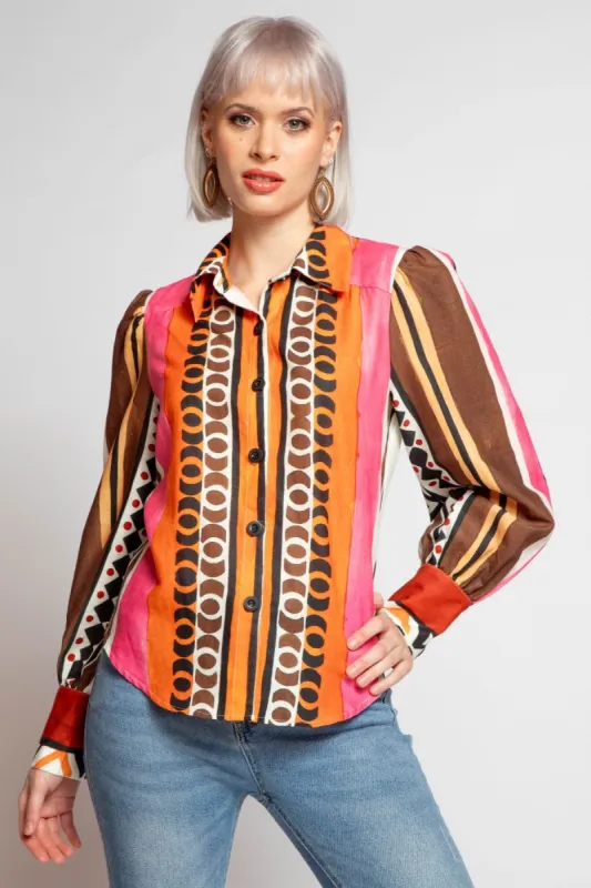 Lorca Blouse - Tulum Stripe sold by Eva Franco