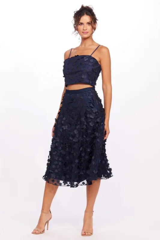 Mesh Top and Skirt Set - Navy Petal sold by Eva Franco