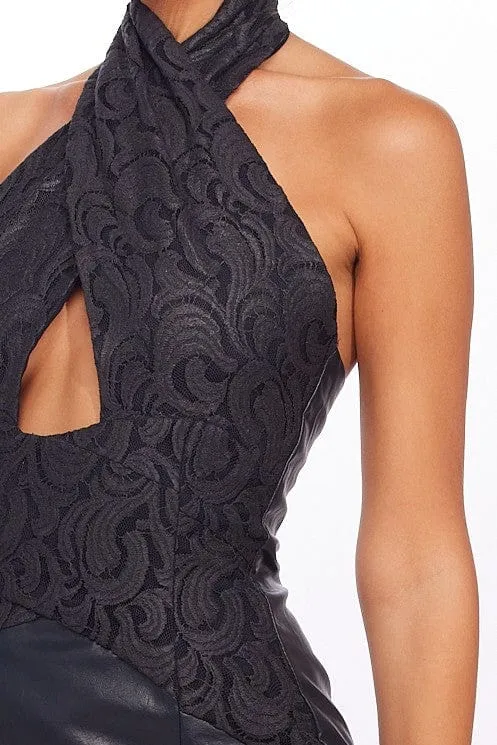 Faux Leather Twofer Dress sold by Eva Franco product image thumbnail 3