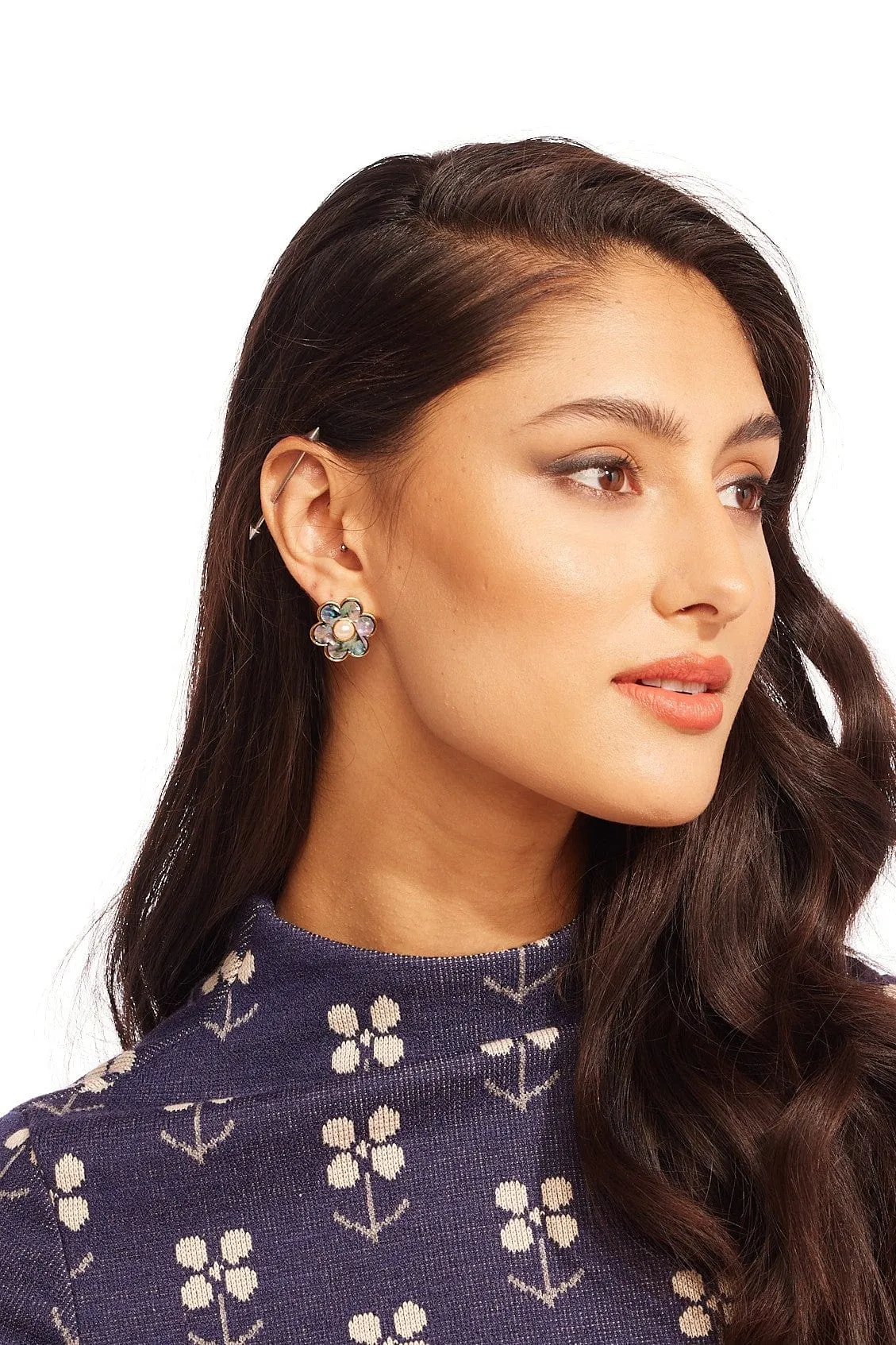 Mother of Pearl Daisy Earring sold by Eva Franco