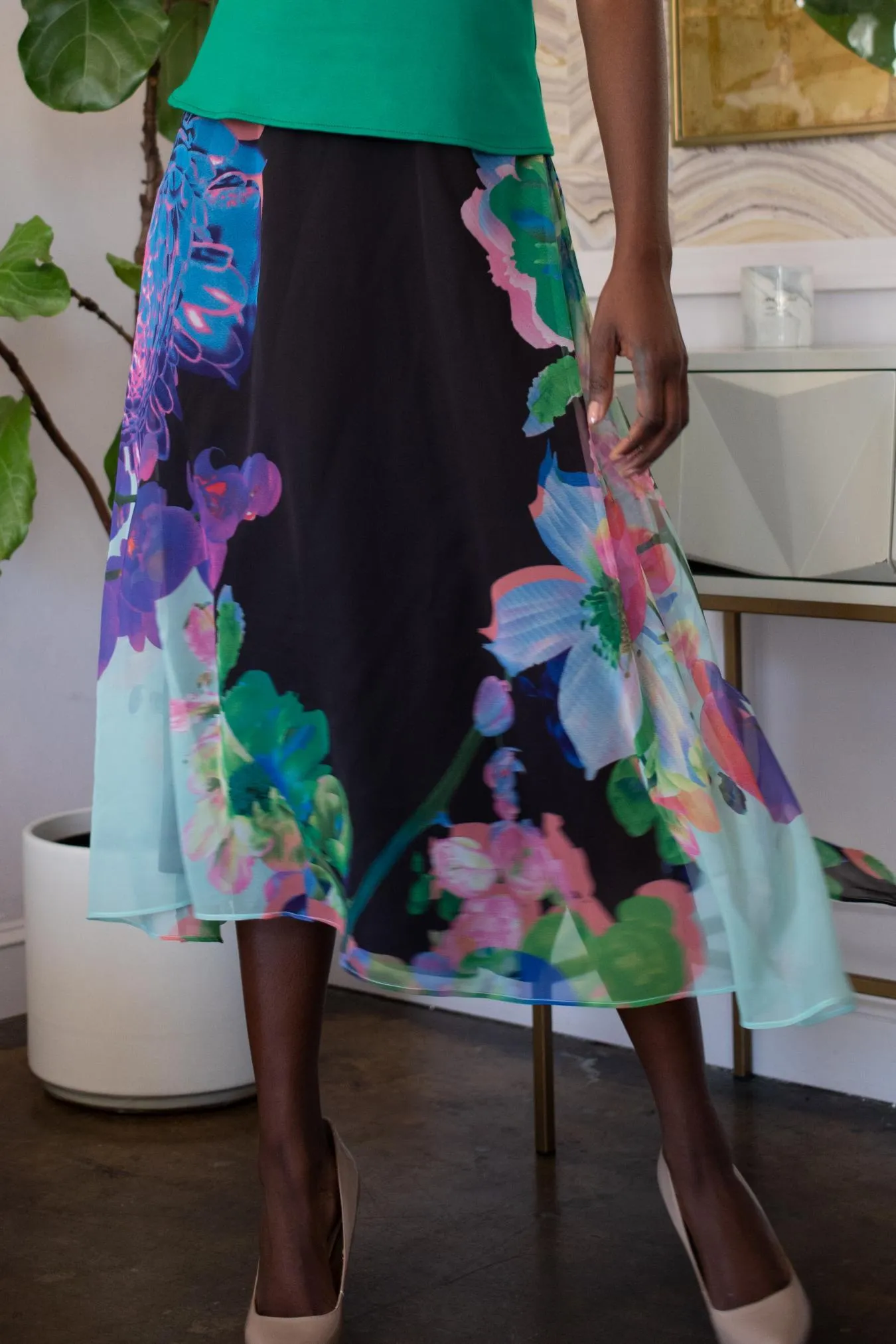 Floral Midi Skirt - Orchid Bloom sold by Eva Franco product image thumbnail 3