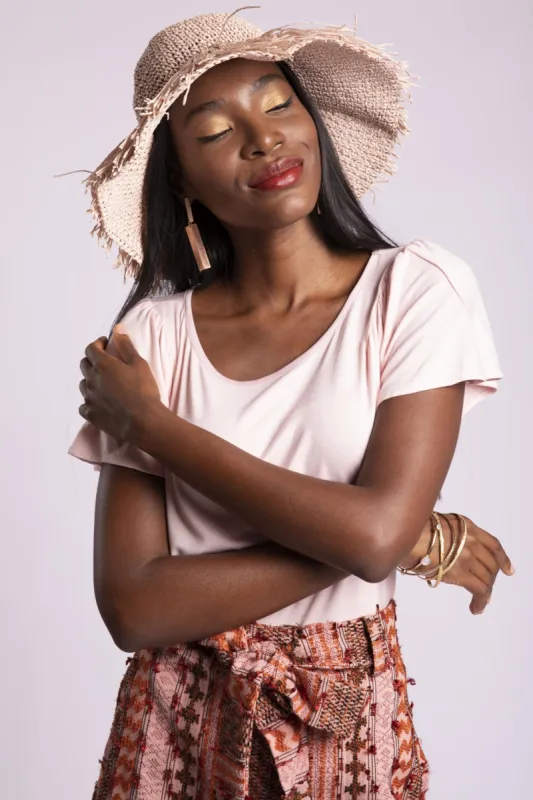 Pink Straw Hat sold by Eva Franco