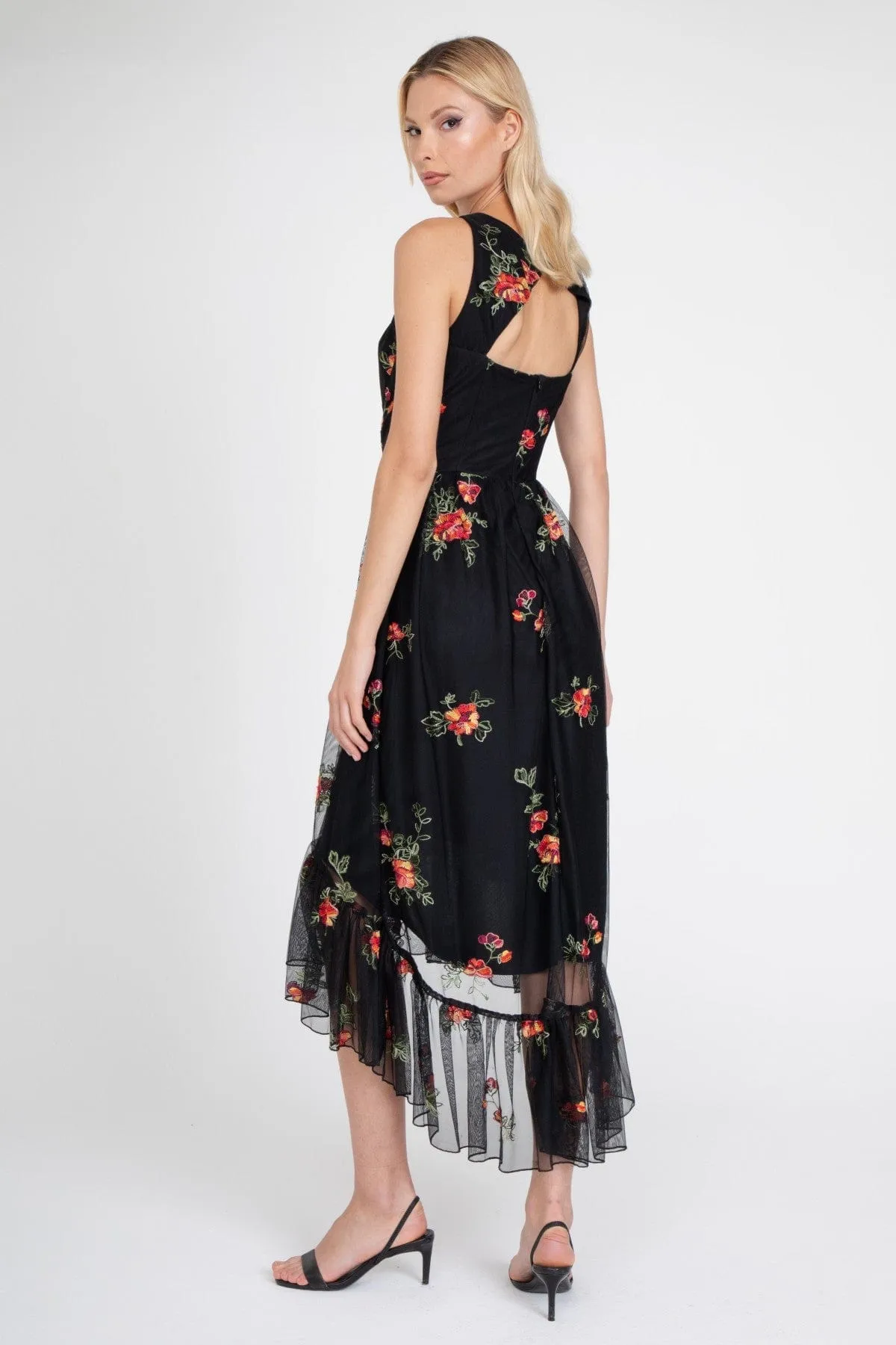 Jennie Dress – Black Mesh Floral Embroidery sold by Eva Franco product image thumbnail 4