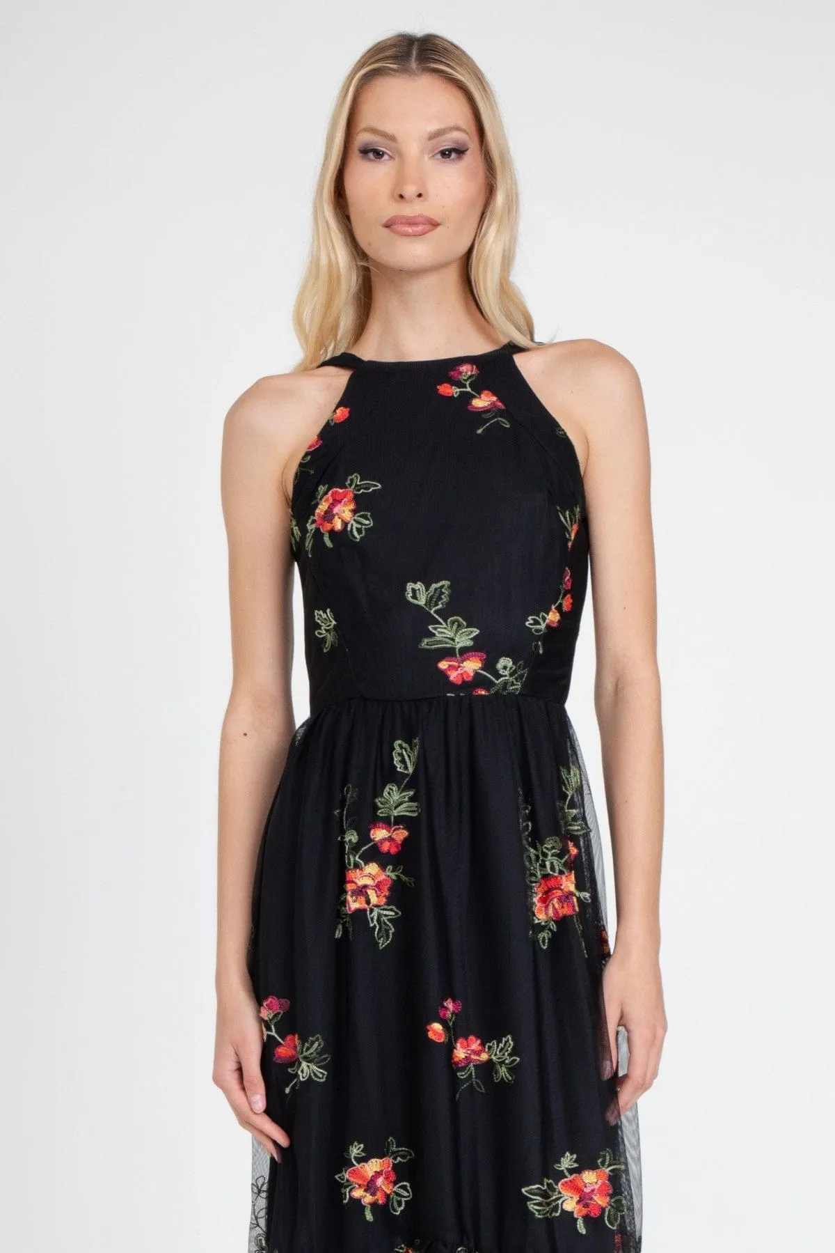 Jennie Dress – Black Mesh Floral Embroidery sold by Eva Franco product image thumbnail 2