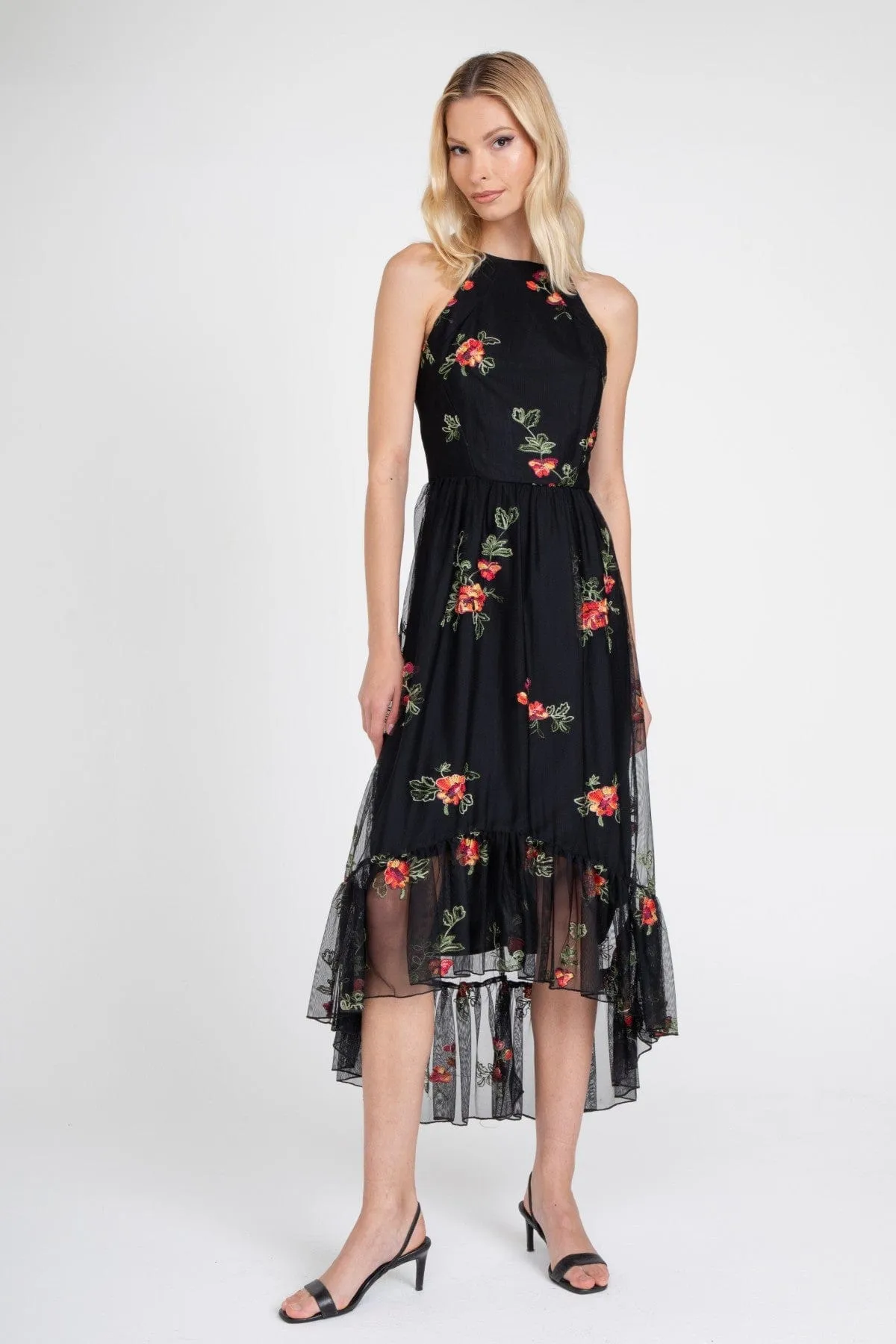 Jennie Dress – Black Mesh Floral Embroidery sold by Eva Franco product image thumbnail 5