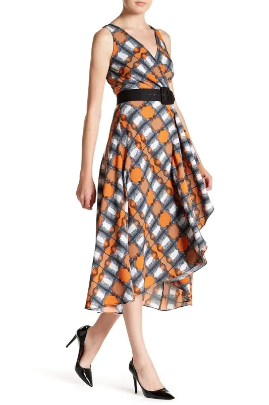 Camille Dress - Orange/Navy sold by Eva Franco