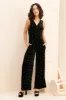 Brewster Jumpsuit - Black Velvet Pearl sold by Eva Franco