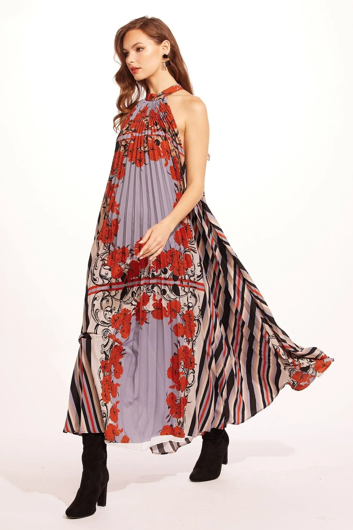Colette Pleated Maxi Dress - Arabesque sold by Eva Franco product image thumbnail 5
