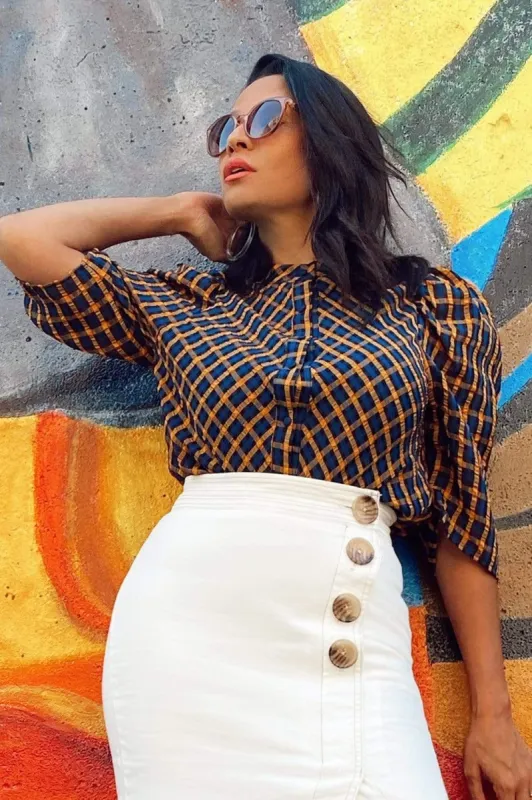 Textured Plaid Blouse sold by Eva Franco