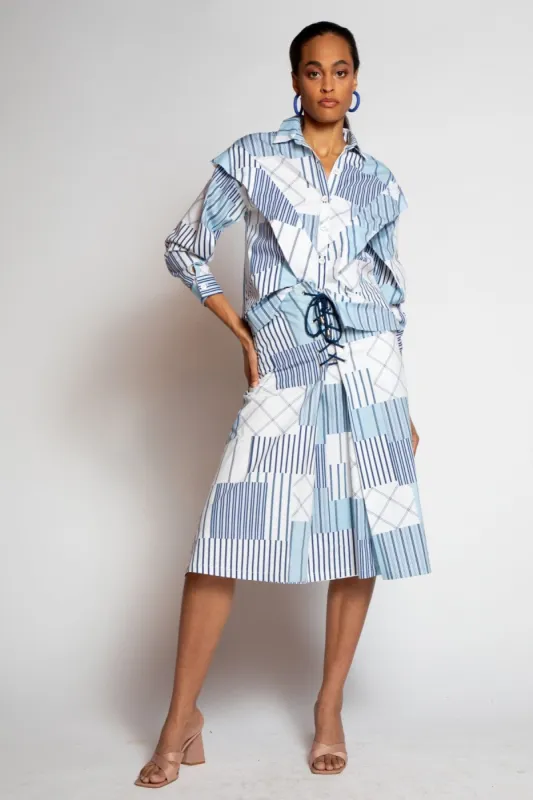 Telma Skirt - Regatta Stripe sold by Eva Franco