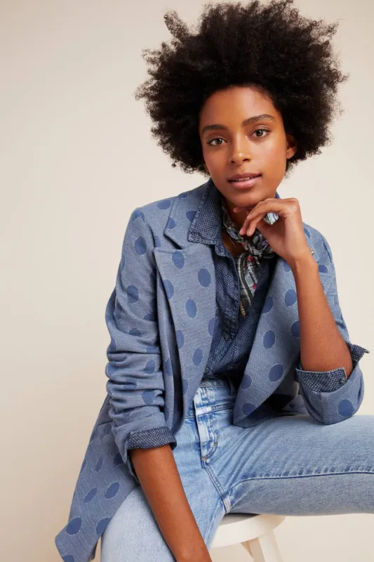 Priscilla Denim Polka Dot Blazer sold by Eva Franco