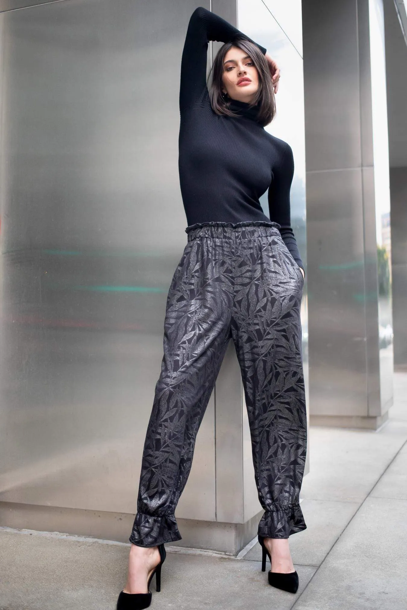 Pablo Pants-Metallic Fern sold by Eva Franco