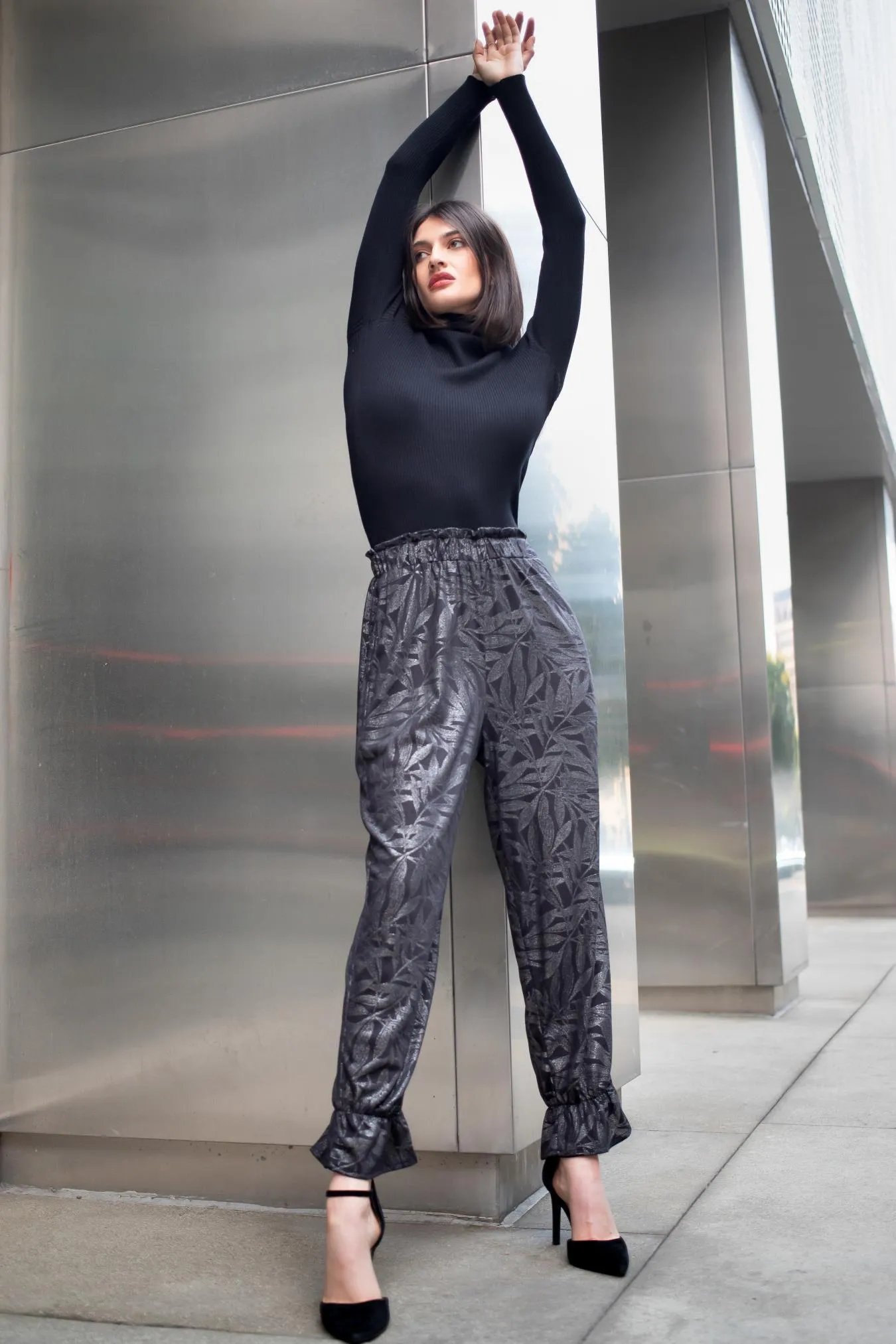 Pablo Pants-Metallic Fern sold by Eva Franco product image thumbnail 3