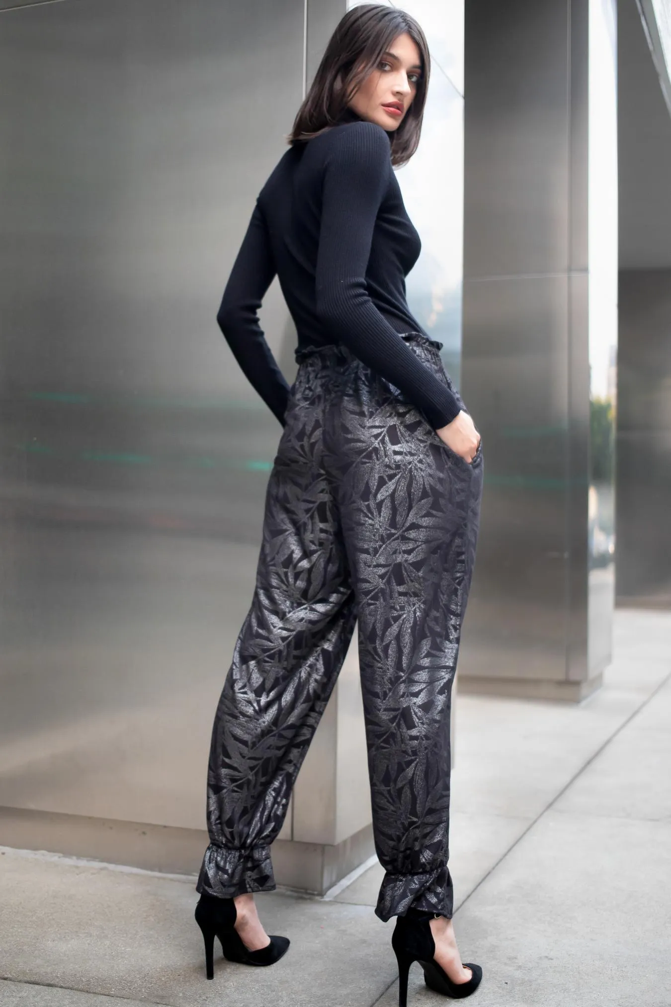 Pablo Pants-Metallic Fern sold by Eva Franco product image thumbnail 5