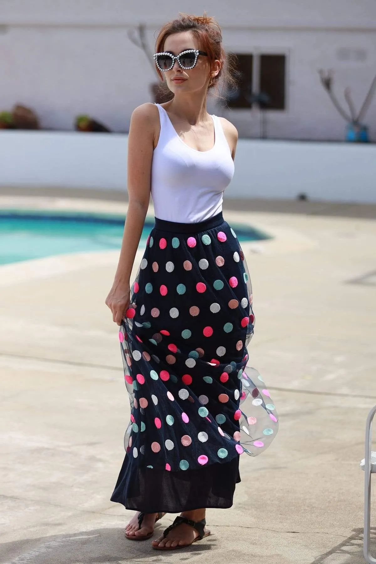 Polka Dot Skirt-Multi sold by Eva Franco