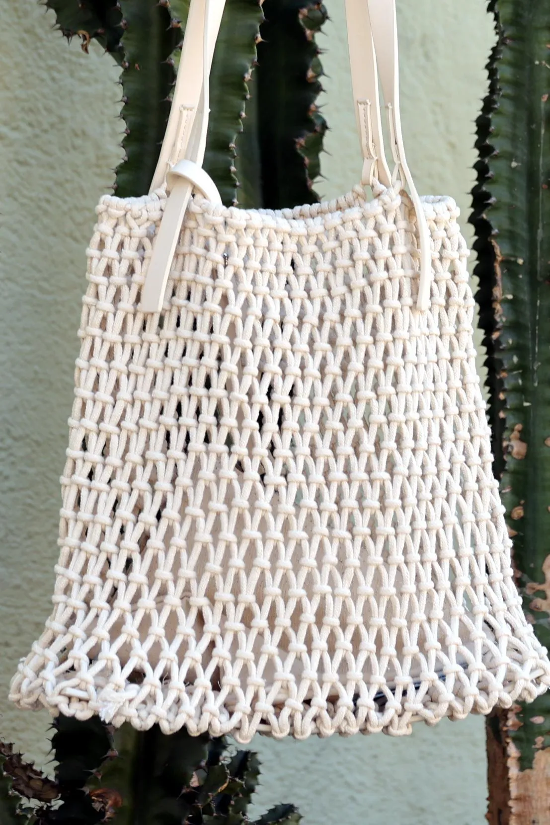 Macrame Cream Shoulder Bag sold by Eva Franco product image thumbnail 2