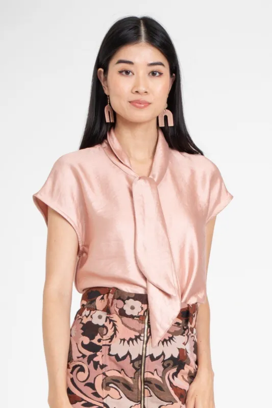 Bow Tie Top - Peach sold by Eva Franco