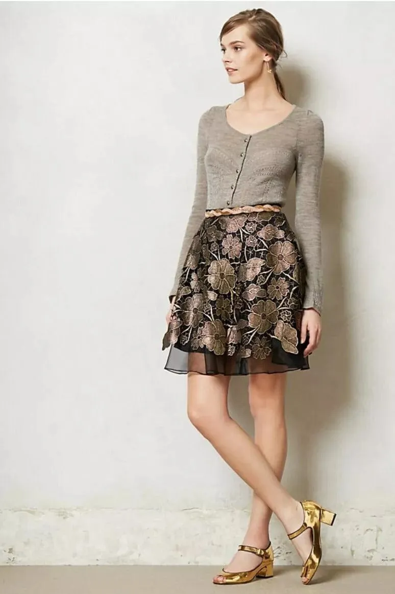 Golden Black Lace Mini Skirt sold by Eva Franco product image thumbnail 2
